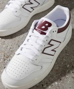 New Balance 480 Sneaker - White Burgundy (Mens Sizing) New & Most Loved