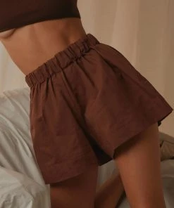 Peppermayo Exclusive Promenade Linen Shorts - Choc Brown