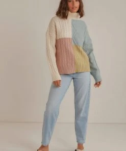 Peppermayo Residence Knit Sweater - Baby Blue Multi New & Most Loved