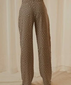 Peppermayo Exclusive New & Most Loved Set The Tone Suit Pants - Choc Warped Check