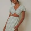 Peppermayo Our Time Gingham Mini Dress - Green Check New Dresses