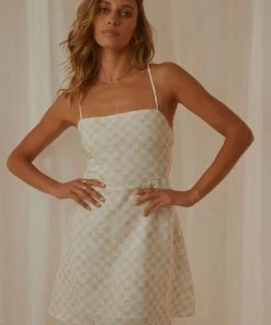 Cools Club 90s Mini Dress - Sand Checker