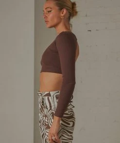 Peppermayo Exclusive Total Crush Tie Back Top - Choc Brown New & Most Loved 10 Peppermayo Exclusive Total Crush Tie Back Top - Choc Brown New & Most Loved