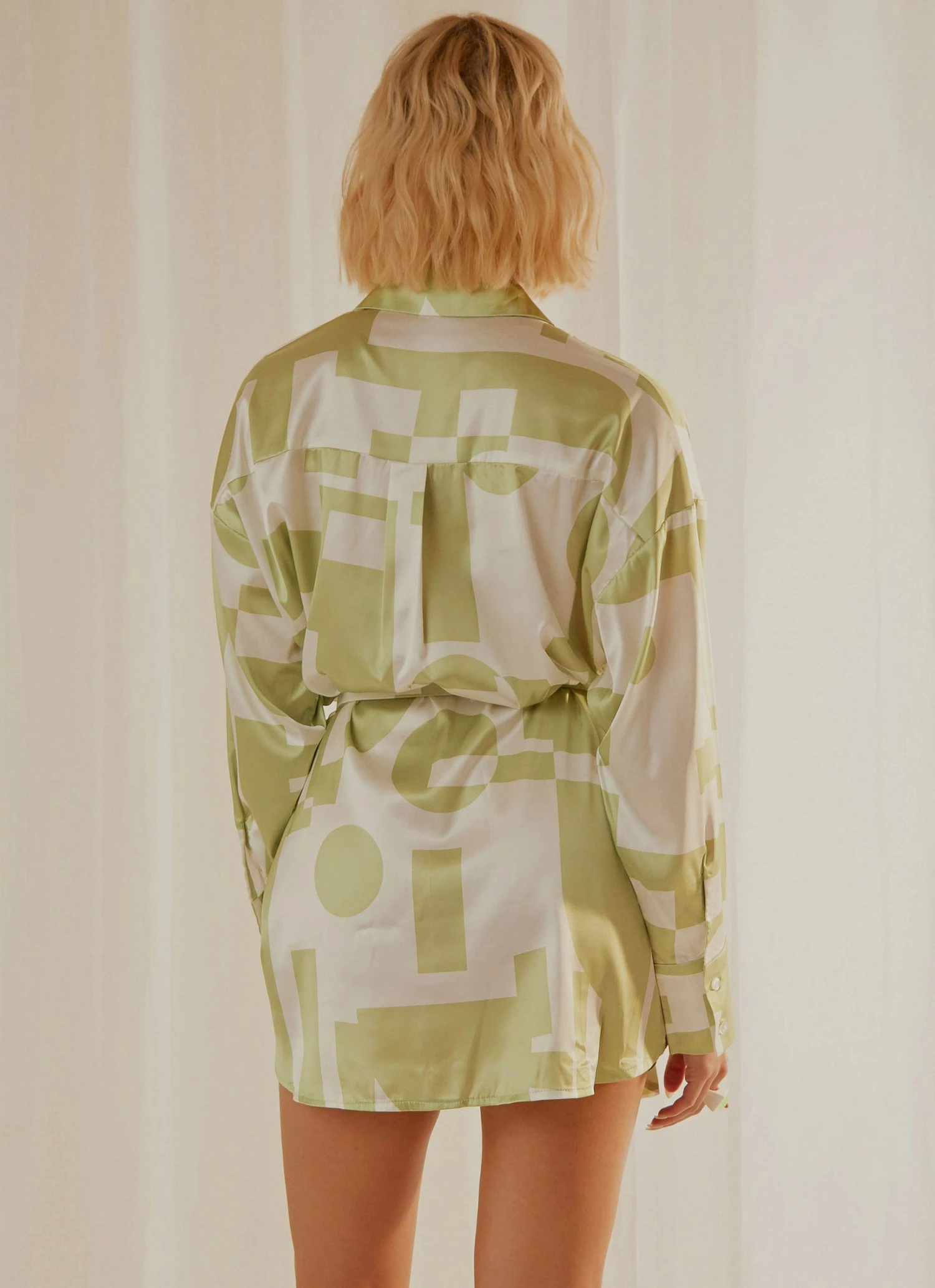 Peppermayo Exclusive Faye Mini Shirt Dress - Sage Retro Peppermayo Exclusive Faye Mini Shirt Dress - Sage Retro