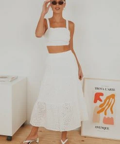 Peppermayo Breeze Crop Top - White