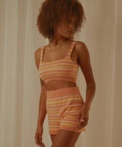 Peppermayo Exclusive New & Most Loved Love Train Knit Crop - Peach Multi Stripe 14 Peppermayo Exclusive New & Most Loved Love Train Knit Crop - Peach Multi Stripe