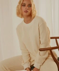 Peppermayo Exclusive New & Most Loved Kallie Waffle Top - Latte