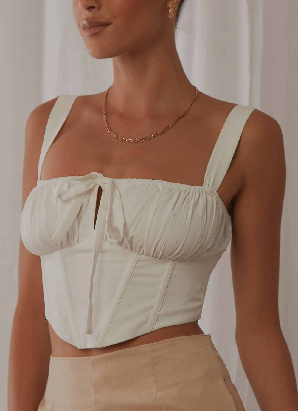 Peppermayo New Tops All My Heart Bustier Top - White 3 Peppermayo New Tops All My Heart Bustier Top - White