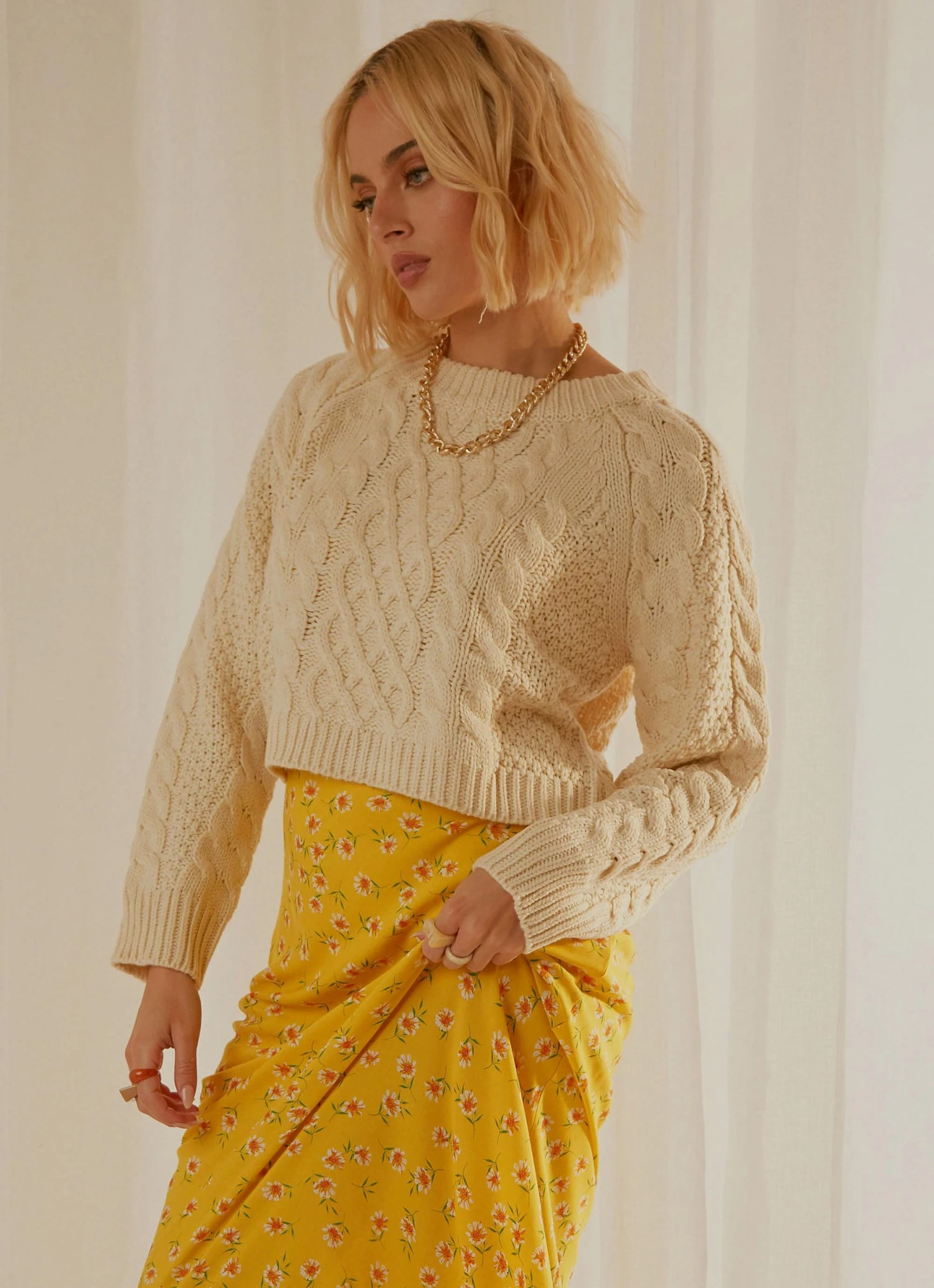 Peppermayo Hold Onto You Knit Sweater - Cream New & Most Loved 6 Peppermayo Hold Onto You Knit Sweater - Cream New & Most Loved