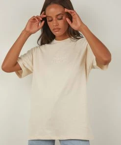 New & Most Loved Tonal Stacked Thrills Company Merch Fit Tee - Unbleached