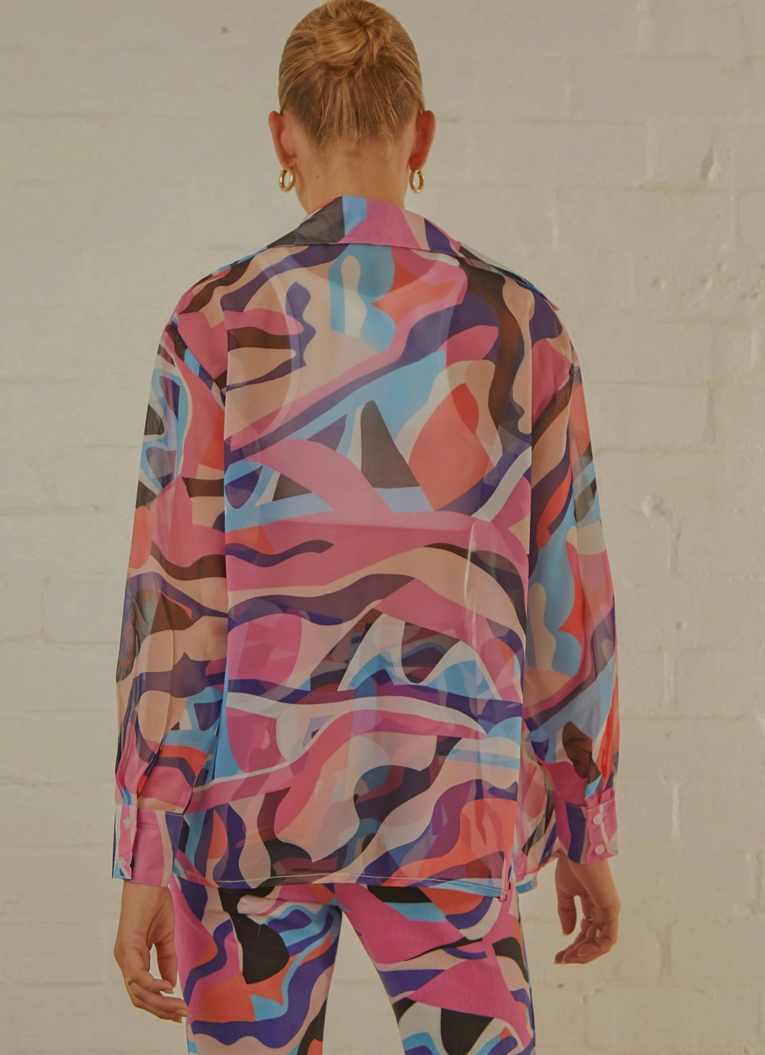 Peppermayo Exclusive Trippy Long Sleeve Sheer Shirt - 80s Retro New & Most Loved 7 Peppermayo Exclusive Trippy Long Sleeve Sheer Shirt - 80s Retro New & Most Loved