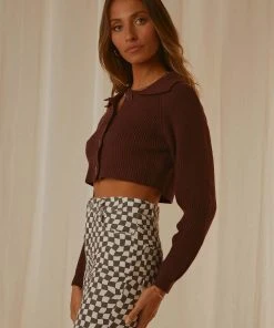 Peppermayo New & Most Loved Essena Knit Top - Choc Brown 10 Peppermayo New & Most Loved Essena Knit Top - Choc Brown