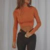 Peppermayo Exclusive Casia Long Sleeve Crop - Orange 1 Peppermayo Exclusive Casia Long Sleeve Crop - Orange