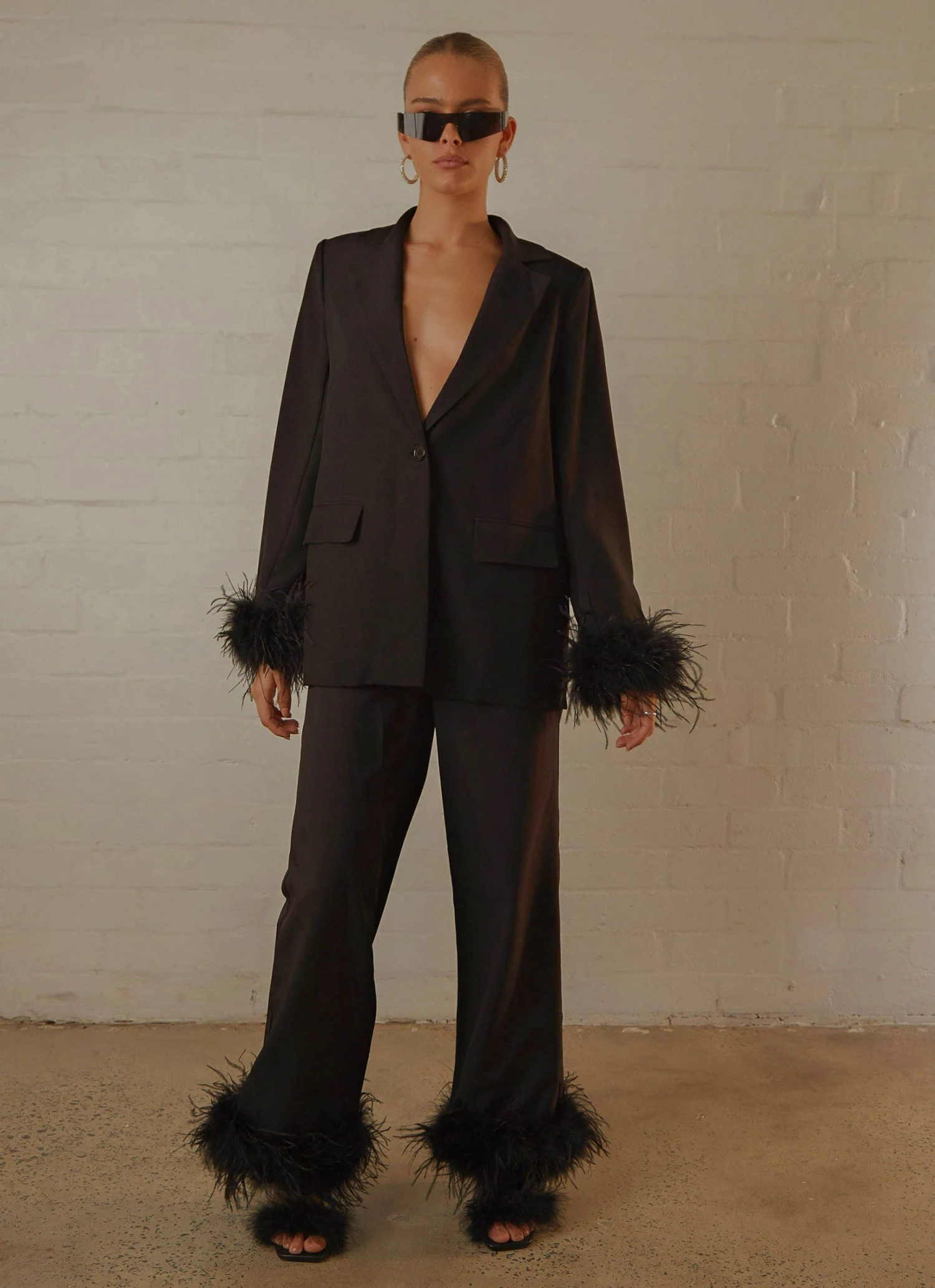 Peppermayo Exclusive Shake It Off Feather Blazer - Night New & Most Loved 4 Peppermayo Exclusive Shake It Off Feather Blazer - Night New & Most Loved