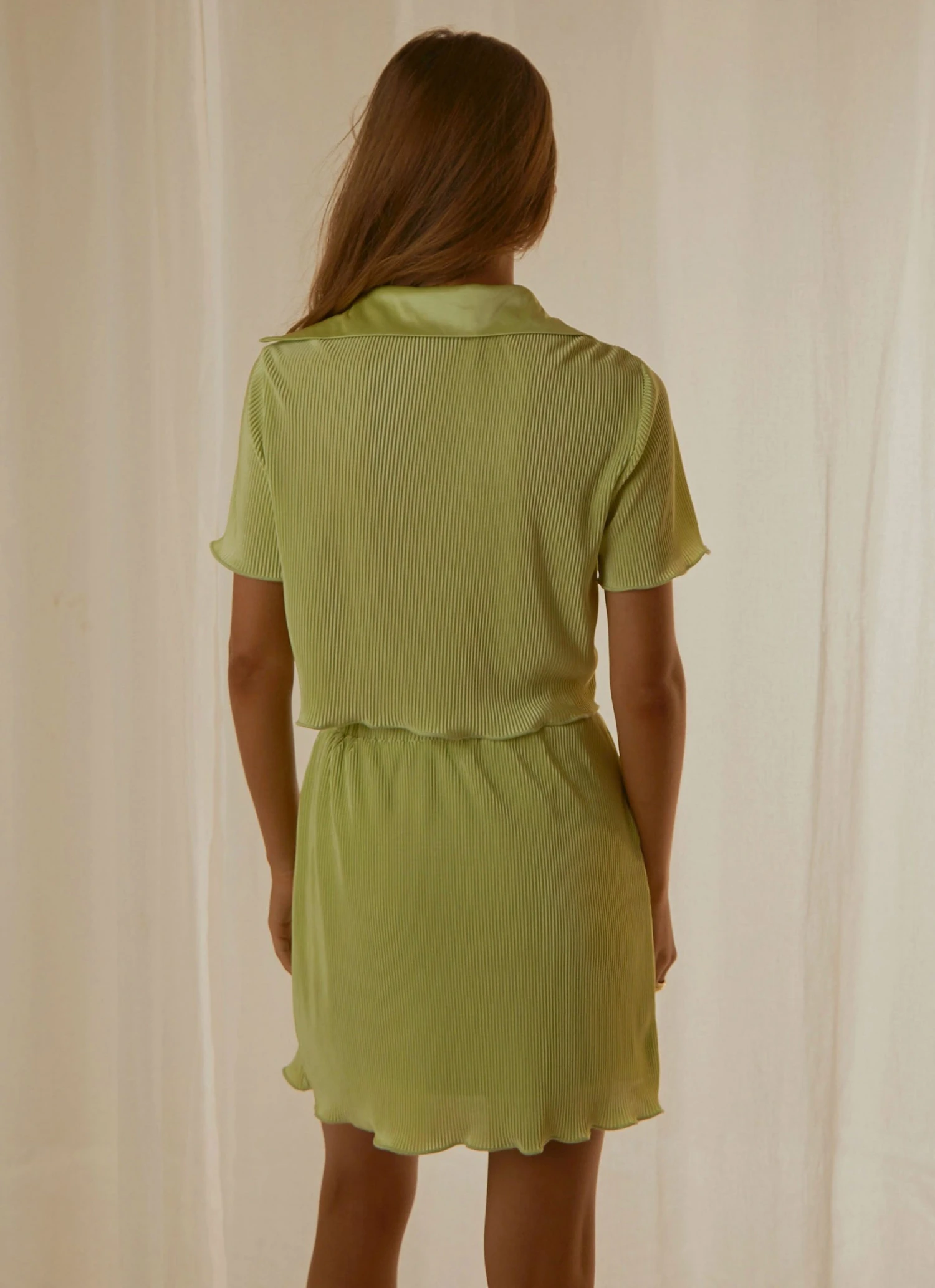 Peppermayo Exclusive Sun Downer Cropped Shirt - Lime Green New & Most Loved 7 Peppermayo Exclusive Sun Downer Cropped Shirt - Lime Green New & Most Loved