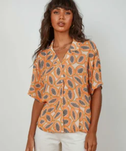 Cools Club Resort Shirt - Papaya New Tops 9 Cools Club Resort Shirt - Papaya New Tops