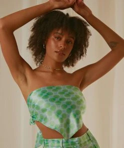 Peppermayo Exclusive New & Most Loved Better Retro Scarf Top - Seafoam