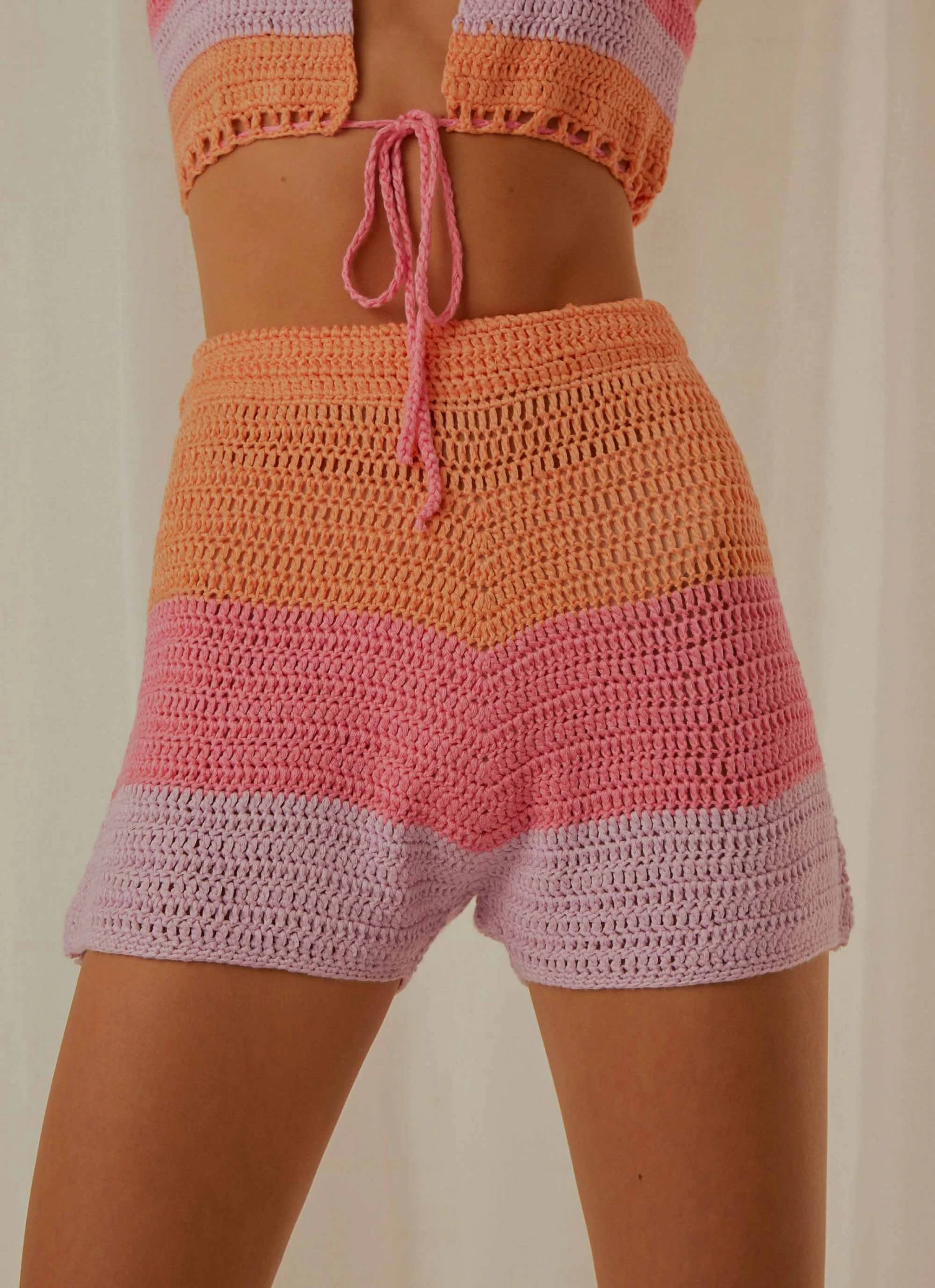 Peppermayo Exclusive New & Most Loved Sunburst Crochet Shorts - Pink 5 Peppermayo Exclusive New & Most Loved Sunburst Crochet Shorts - Pink