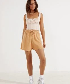 Peppermayo New Bottoms Low Tide Knit Shorts - Tan 4 Peppermayo New Bottoms Low Tide Knit Shorts - Tan