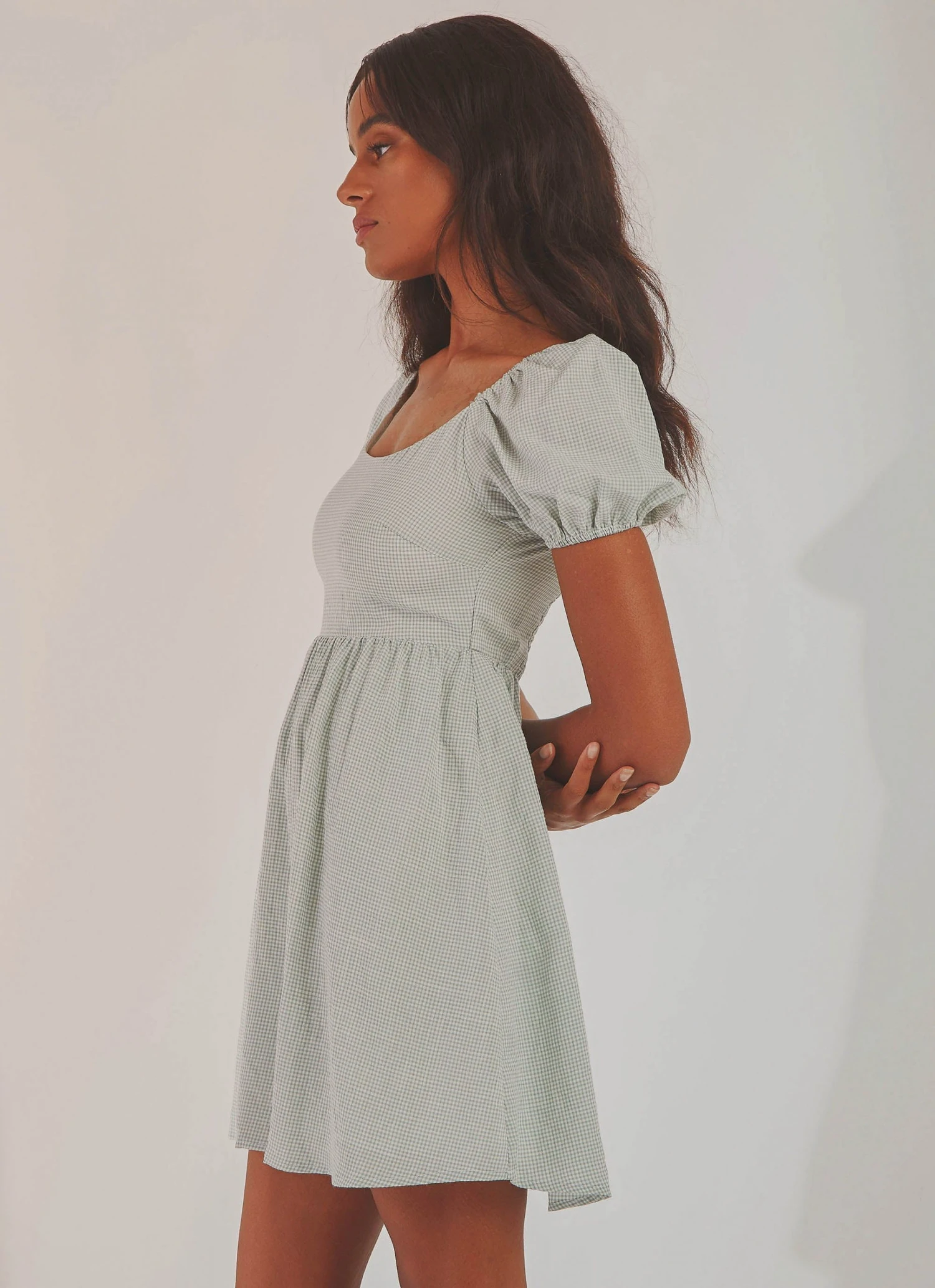 Peppermayo On The Horizon Mini Dress - Sage Gingham 6 Peppermayo On The Horizon Mini Dress - Sage Gingham