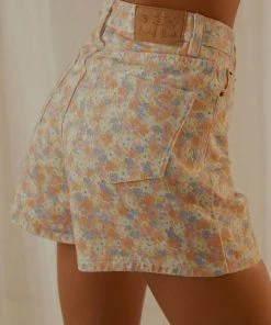 Cools Club Jean Short - Peach Floral New & Most Loved