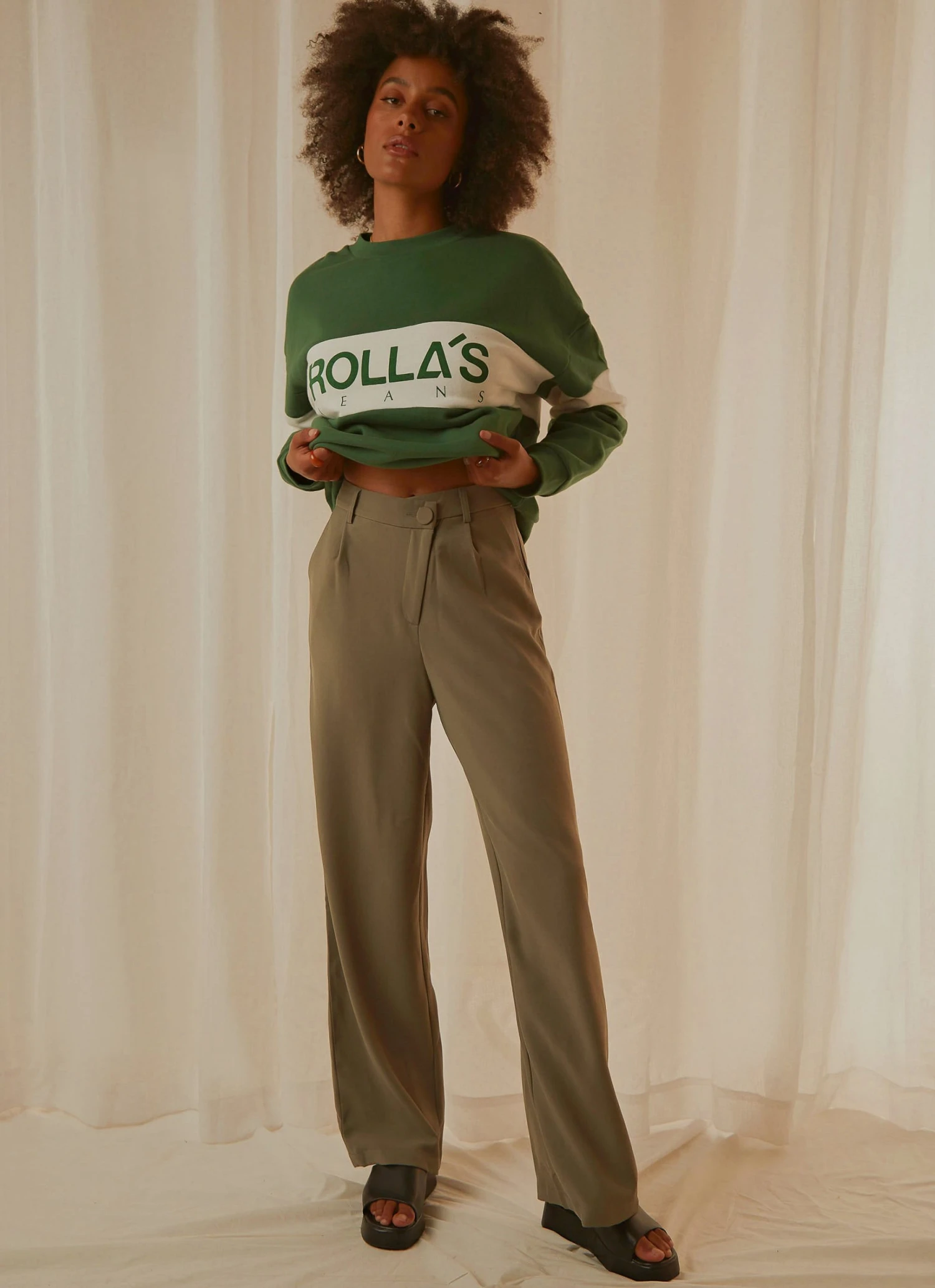 4th & Reckless New & Most Loved Archer Trouser - Muted Khaki 4th & Reckless New & Most Loved Archer Trouser - Muted Khaki