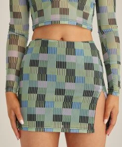 Riley Hubatka X Peppermayo The Good Times Mesh Mini Skirt - Techno Check New & Most Loved 4 Riley Hubatka X Peppermayo The Good Times Mesh Mini Skirt - Techno Check New & Most Loved