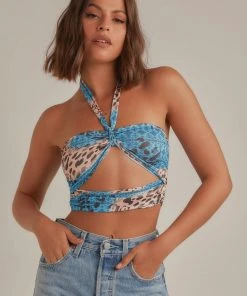 Peppermayo Hyperparadise Crop Top - Blue Multi New & Most Loved