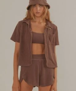 Vacancy Supply Holiday Terry Shirt - Choc Brown New & Most Loved 10 Vacancy Supply Holiday Terry Shirt - Choc Brown New & Most Loved