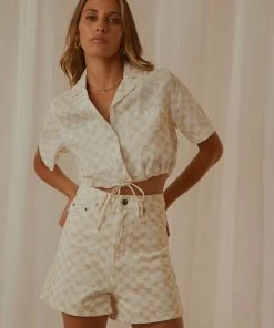 Cools Club Safari Tie Top - Sand Checker New & Most Loved