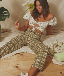 Peppermayo New & Most Loved Go On Tour Plaid Pants - Green