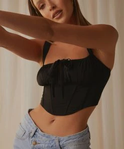 Peppermayo New & Most Loved All My Heart Bustier Top - Black