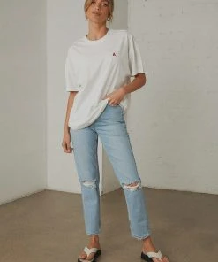 Abrand A Oversized Vintage Tee - White Sand New & Most Loved