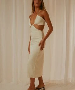 Peppermayo Exclusive Au Revoir Midi Dress - Ivory