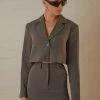 Peppermayo Exclusive Mariah Cropped Blazer - Charcoal 1 Peppermayo Exclusive Mariah Cropped Blazer - Charcoal