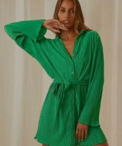 Peppermayo Exclusive Soho Chic Shirt Dress - Jade Green - Pre-Order New & Most Loved