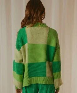Peppermayo Exclusive Tulum Nights Knit Jumper - Green Patchwork New & Most Loved 11 Peppermayo Exclusive Tulum Nights Knit Jumper - Green Patchwork New & Most Loved