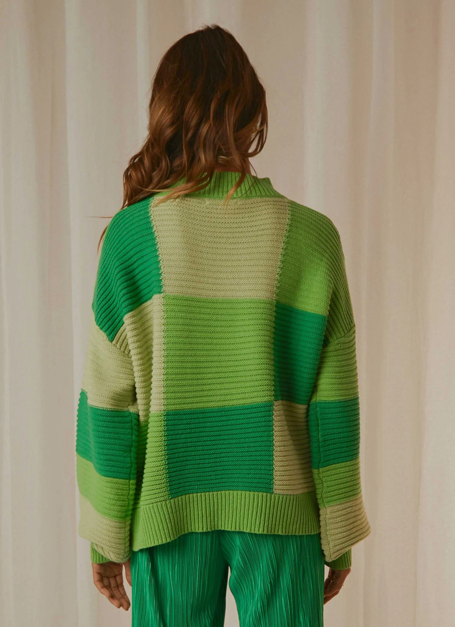 Peppermayo Exclusive Tulum Nights Knit Jumper - Green Patchwork New & Most Loved 7 Peppermayo Exclusive Tulum Nights Knit Jumper - Green Patchwork New & Most Loved