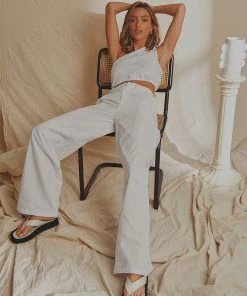 National Breast Cancer Foundation X Peppermayo Valencia Linen Pants - White