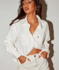 Levi's Zoey Pleat Utility Shirt - Ecru