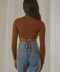 Peppermayo Self Love Crop Top - Choc Brown