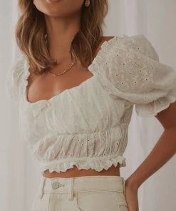 Peppermayo Malibu Crop Top - White New & Most Loved