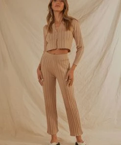 Peppermayo Long Way To Go Knit Pants - Beige New & Most Loved 9 Peppermayo Long Way To Go Knit Pants - Beige New & Most Loved