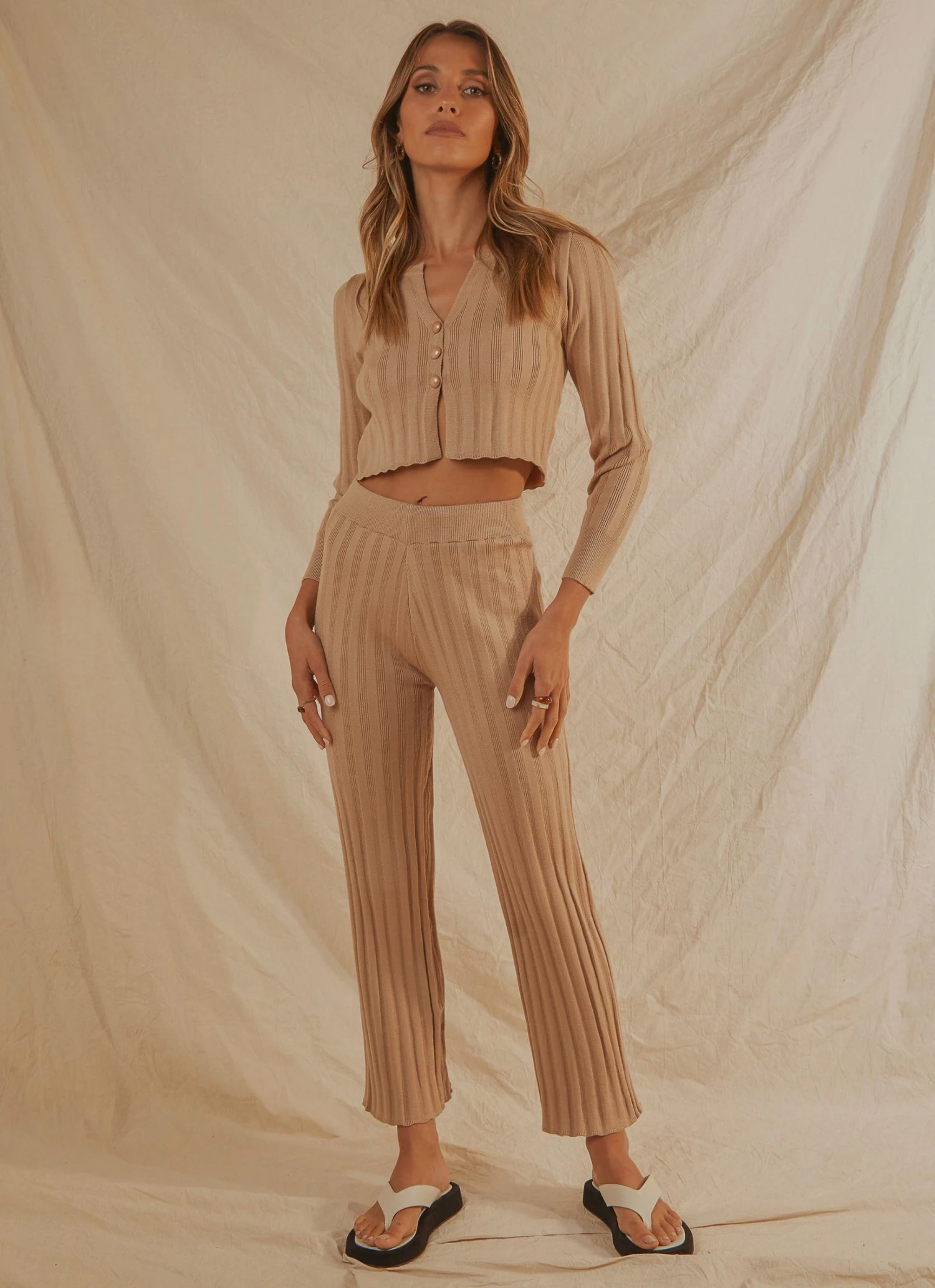 Peppermayo Long Way To Go Knit Pants - Beige New & Most Loved 5 Peppermayo Long Way To Go Knit Pants - Beige New & Most Loved