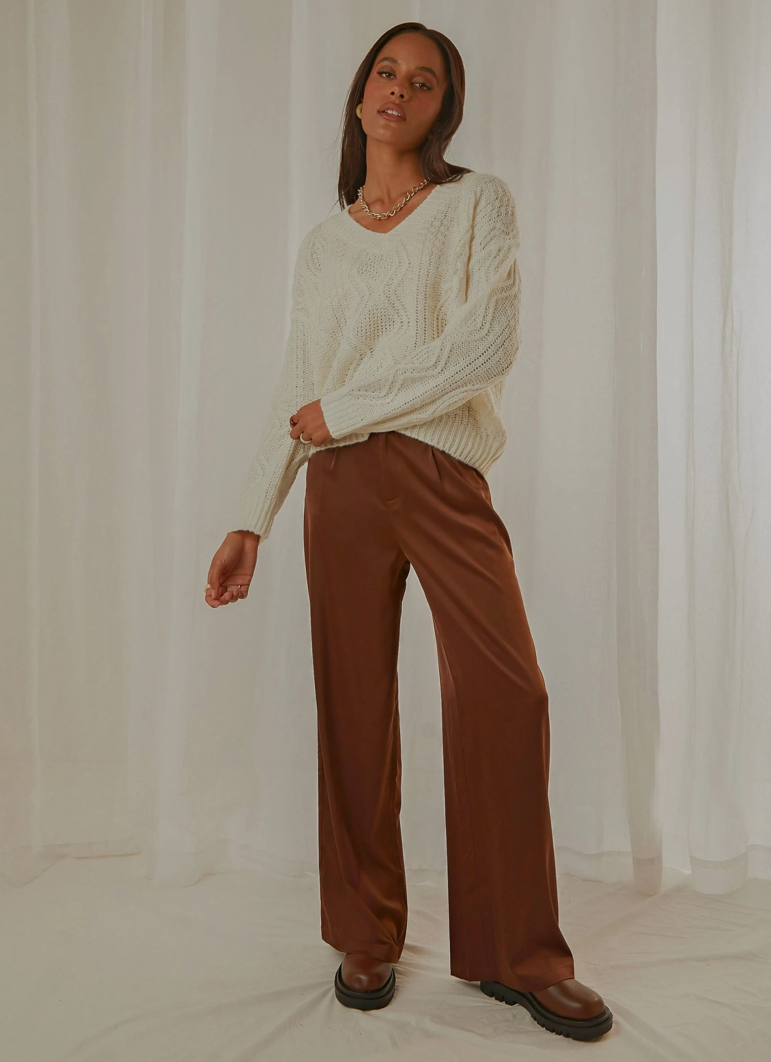 Peppermayo True Nature Cable Knit Sweater - Cream 4 Peppermayo True Nature Cable Knit Sweater - Cream