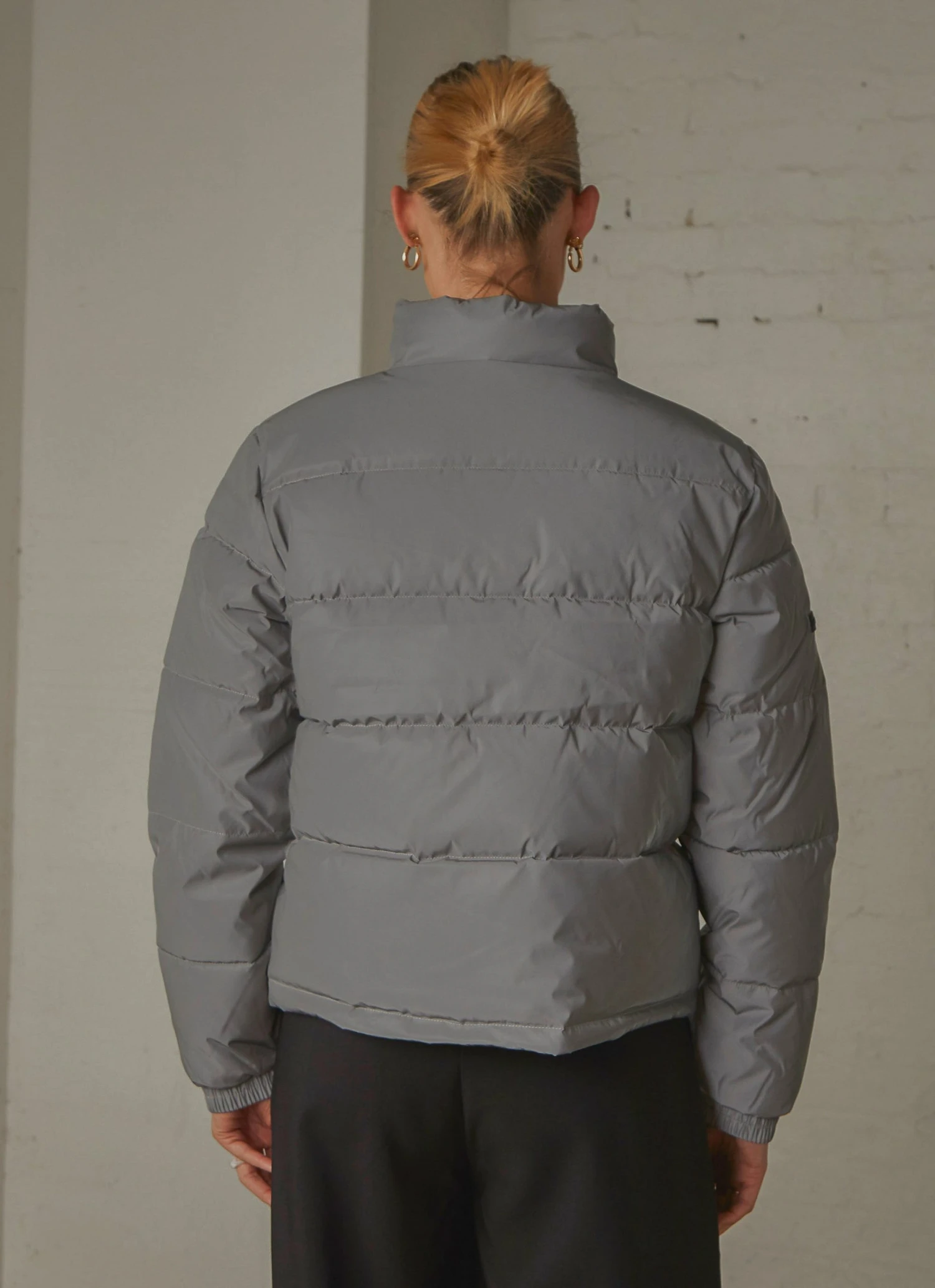 Huffer Womens Track Puffer Jacket - Reflective 8 Huffer Womens Track Puffer Jacket - Reflective