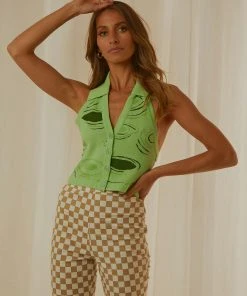 Peppermayo Stepping Out Halter Top - Green