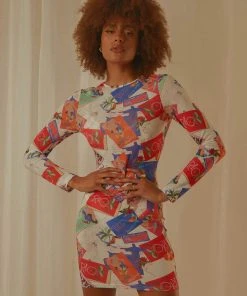 Peppermayo Exclusive New & Most Loved Sidewalk Style Mini Dress - Stamp Travels - Pre-Order