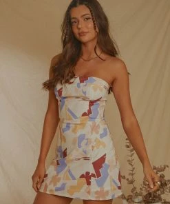 Peppermayo Exclusive New & Most Loved Sun And Sand Bustier Mini Dress - Abstract Resort