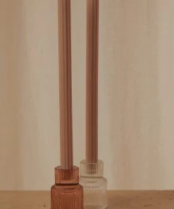 Peppermayo New & Most Loved Moreton Eco Fluted Dinner Candle 2 Pack - Latte